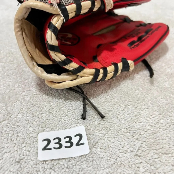 Rawlings Kids Red Players Series Baseball Glove Left Handed Leather 10" ESB02 - Picture 7 of 7